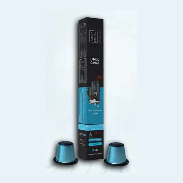 Libido Coffee capsule box with two espresso capsules