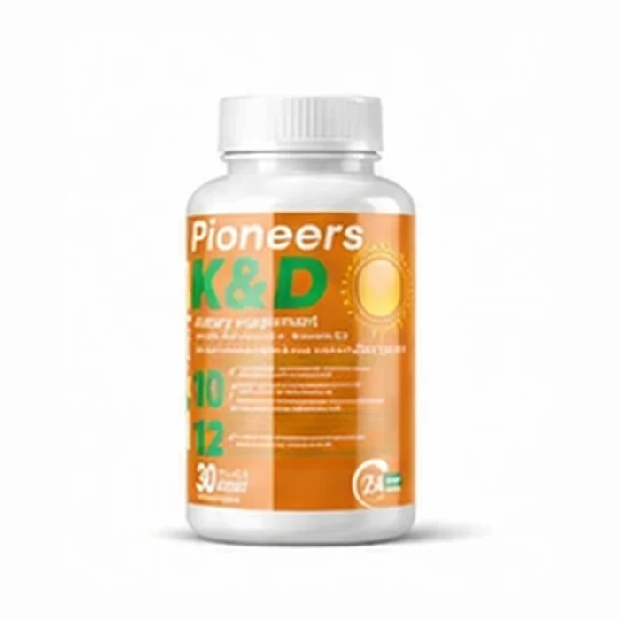 Pioneers K&D vitamin K and D supplement bottle